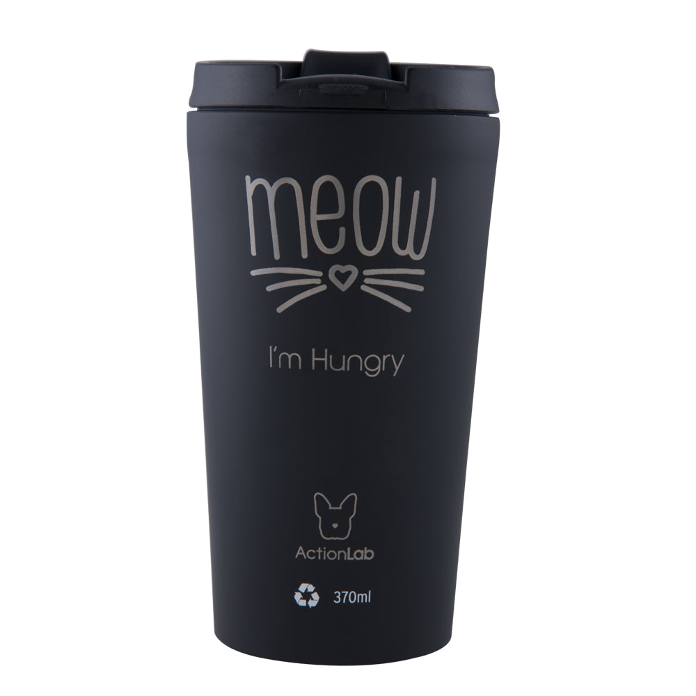 Θερμός 370ml Μαύρο "Meow I'm Hungry"