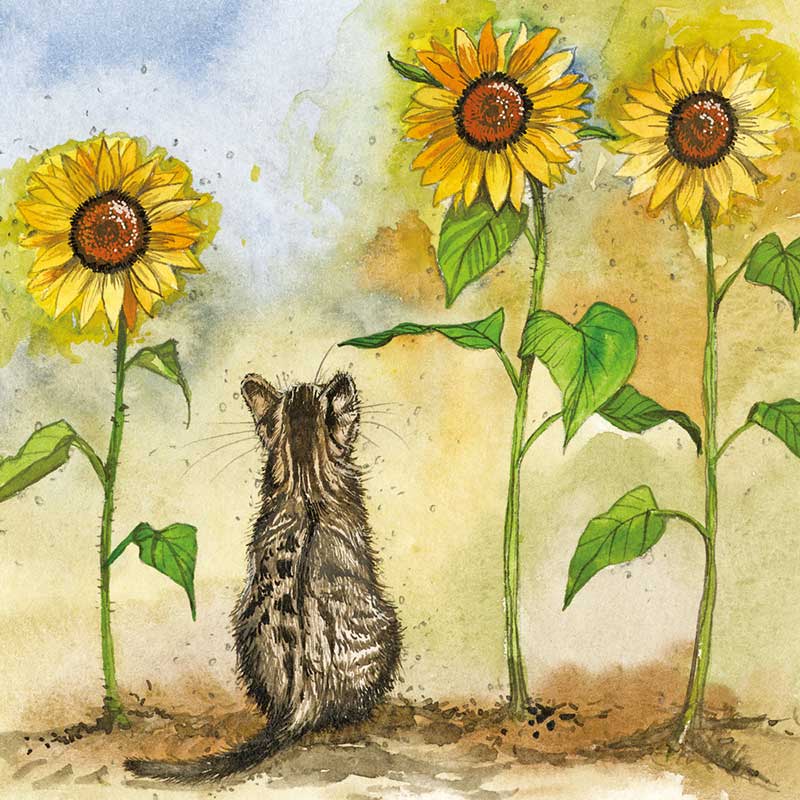 Μπρελόκ "Cat & Sunflower"